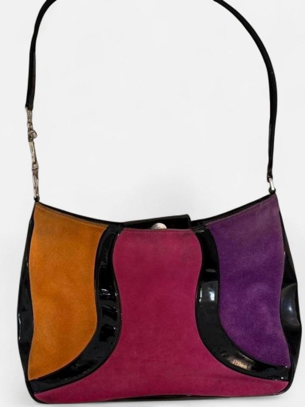 Colorblock Suede Shoulder Bag - Picture 3 of 8